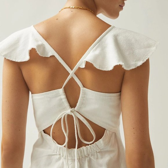 Anthropologie X Pilcro flutter sleeve midi dress - Picture 2 of 5